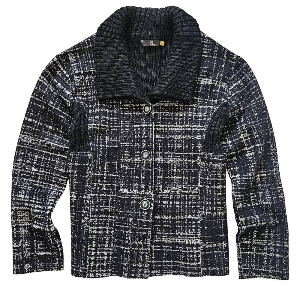 TUMI‎ Alpaca Wool Blend Textured Cardigan Sweater XXL